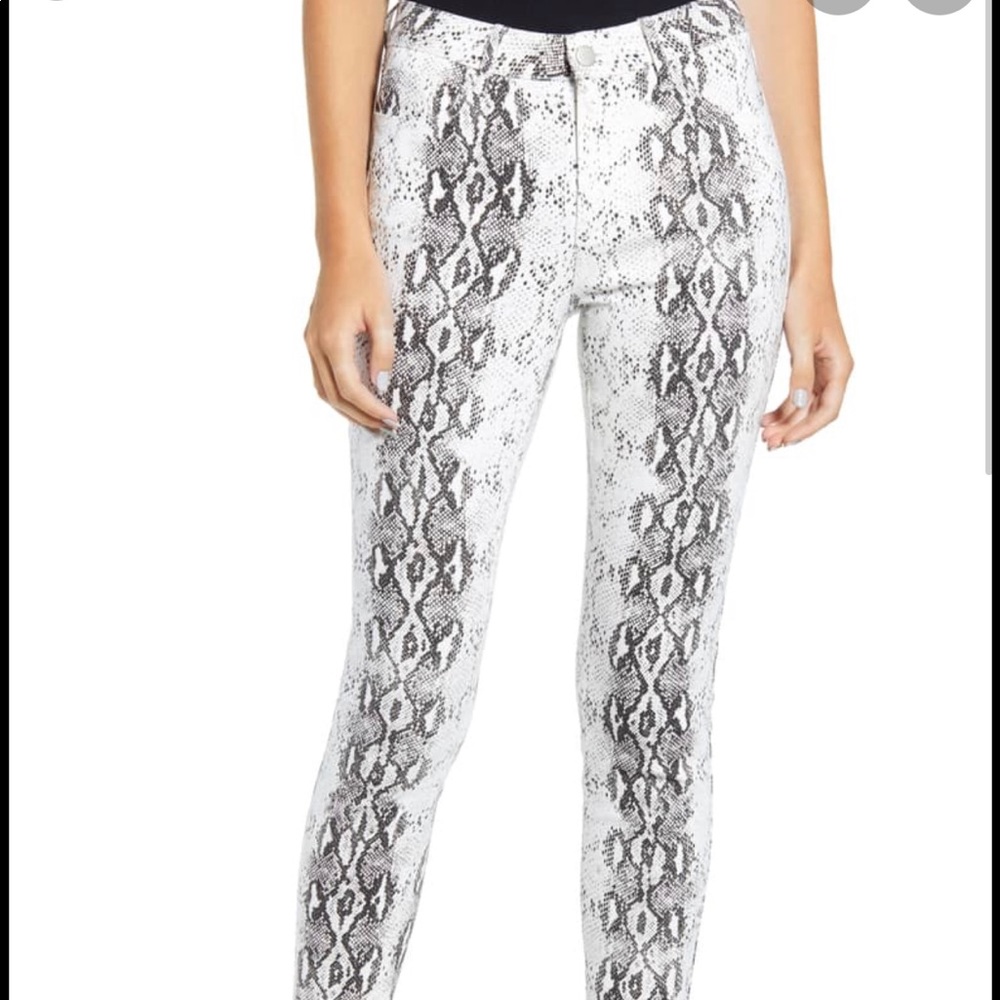 Snake skin skinny jeans